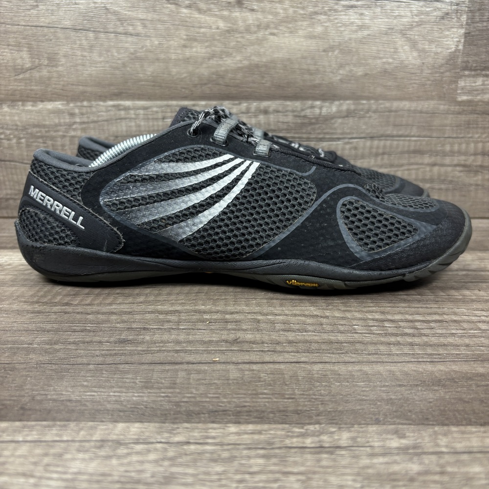 Merrell Pace Glove Barefoot Black Silver Womens US Size 10 J01600 Sneakers